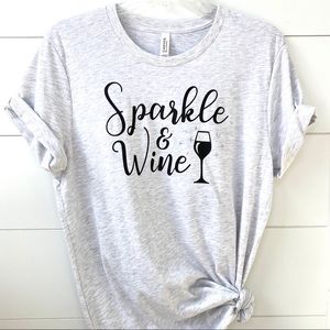 Sparkle and wine graphic tee t-shirt wine lover